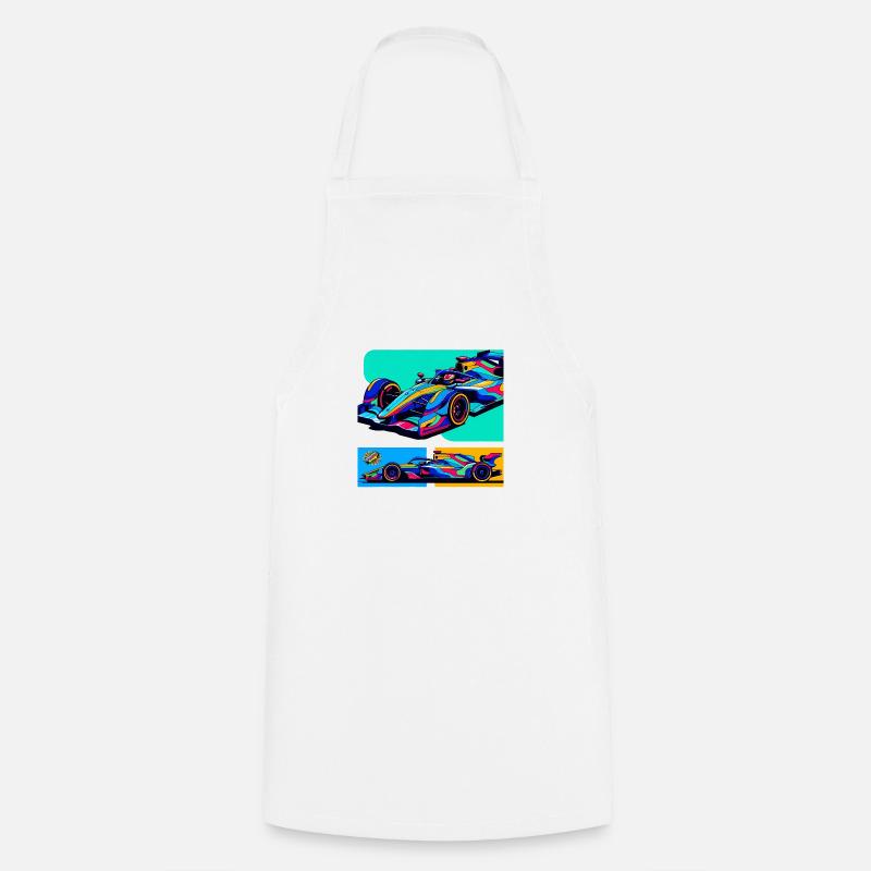 Formula Car Popart - Cooking Apron - white