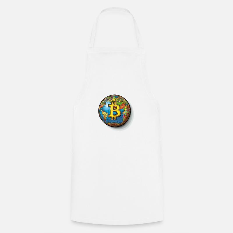 Bitcoin Global: The currency without borders! - Cooking Apron - white