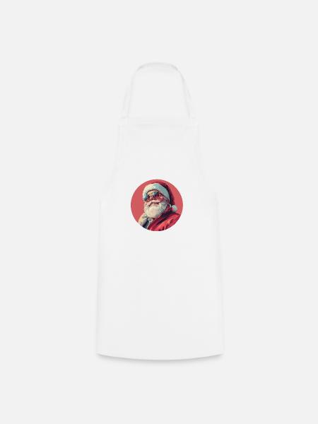 Coole Weihnachten: Santa in neuer Optik! - Kochschürze - Weiß