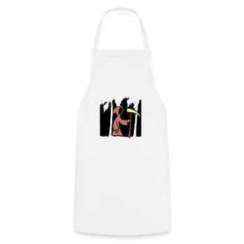 Dead Grim Reaper Scythe Death Cowl Cartoon Funny Cool - Cooking Apron - white - Front - AI Model Male 185 dark (185cm)
