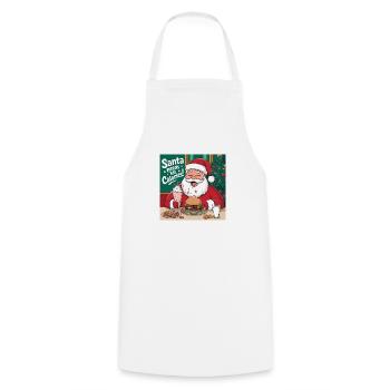 Santa’s Cheat Day - Funny Christmas Design - Tablier de cuisine - blanc - Devant - AI Model Male 185 dark (185cm)
