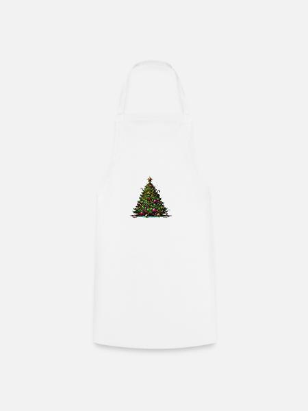 Weihnachtsbaum - Kochschürze - Weiß