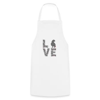 African grey parrot - Cooking Apron - white - Front - AI Model Male 185 dark (185cm)