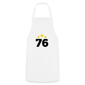 76 Jahre Stern - Geschenk zum 76. Jubiläum - Kochschürze - Weiß - Vorne - AI Model Male 185 dark (185cm)