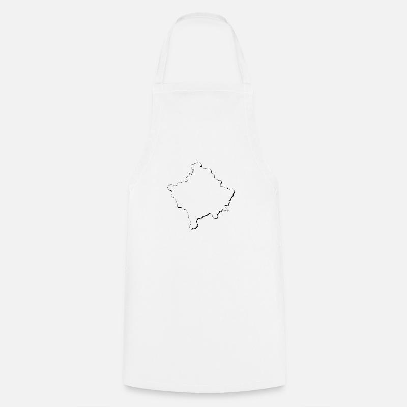 Kosovo map as outline - Cooking Apron - white