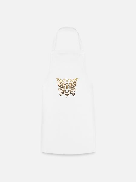Schmetterling kunstvoll - Kochschürze - Weiß