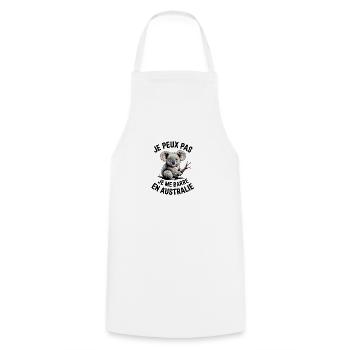 je peux pas je me barre en Australie - Tablier de cuisine - blanc - Devant - AI Model Male 185 dark (185cm)
