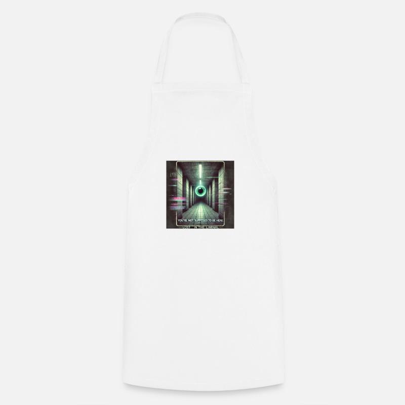 weirdcore Lost in the Liminal - Cooking Apron - white