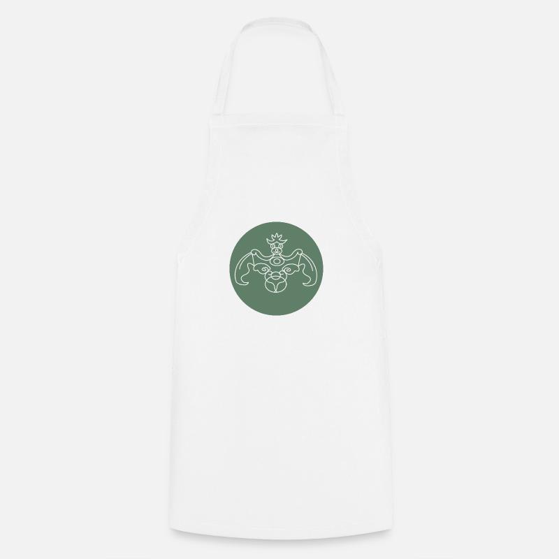Bat in green circle - Cooking Apron - white