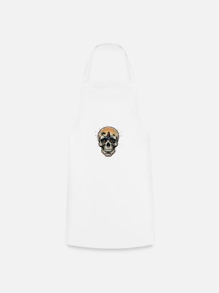 Totenkopf Schädel 05838 - Kochschürze - Weiß