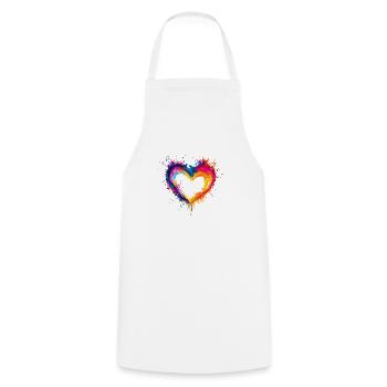 Buntes Herz Liebe Valentinstag Geschenk - Kochschürze - Weiß - Vorne - AI Model Male 185 dark (185cm)
