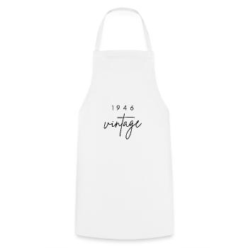 Vintage 1946 Anniversary - Cooking Apron - white - Front - AI Model Male 185 dark (185cm)