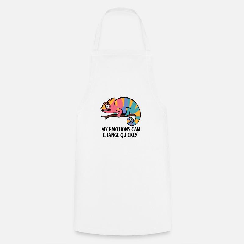 Colorful Chameleon Emotions - Cooking Apron - white