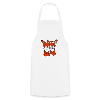 2 Foxes Couple In Love Two Friends Love Team Cute - Cooking Apron - white - Front - AI Model Male 185 dark (185cm)