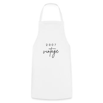 Vintage 2007 Anniversary - Cooking Apron - white - Front - AI Model Male 185 dark (185cm)