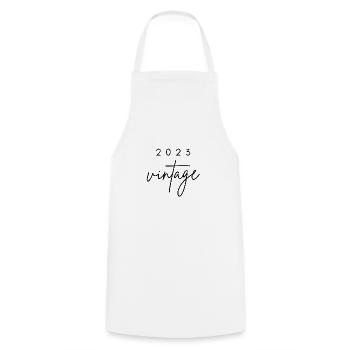Anniversaire 2023 vintage - Tablier de cuisine - blanc - Devant - AI Model Male 185 dark (185cm)