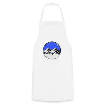 Starry sky mountains - Cooking Apron - white - Front - AI Model Male 185 dark (185cm)