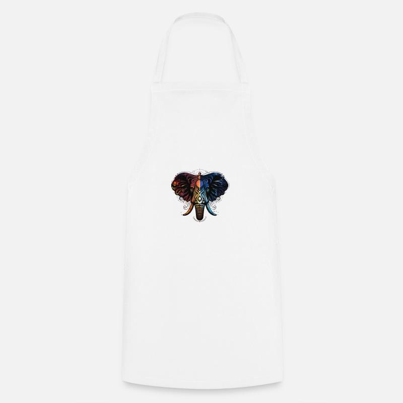 Éléphant Feu Eau - Tablier de cuisine - blanc