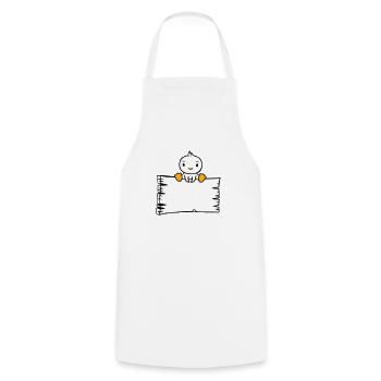 Bird Sitting on Wooden Sign Text Sign Frame Cute - Cooking Apron - white - Front - AI Model Male 185 dark (185cm)