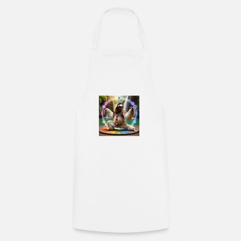 QiGong Sloth - Cooking Apron - white