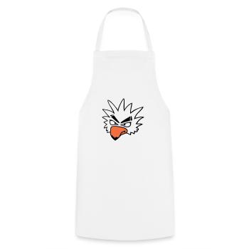 perroquet blanc oiseau regarde méchant cool sérieux bande dessinée - Tablier de cuisine - blanc - Devant - AI Model Male 185 dark (185cm)