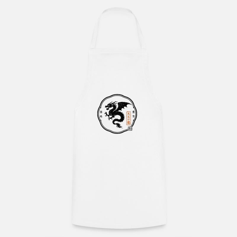 Drago - Foca giapponese della casa da tè - Grembiule da cucina - bianco