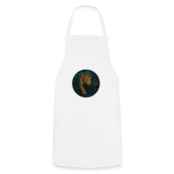 Jaguar in the tropical jungle - Cooking Apron - white - Front - AI Model Male 185 dark (185cm)