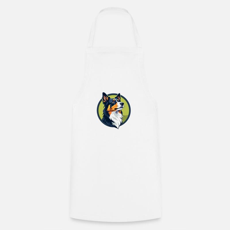 Border Collie - Kochschürze - Weiß