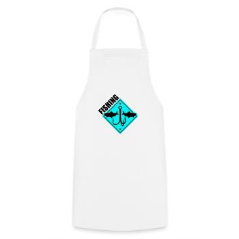 Fishing Fishing Fishing Hooks - Cooking Apron - white - Front - AI Model Male 185 dark (185cm)