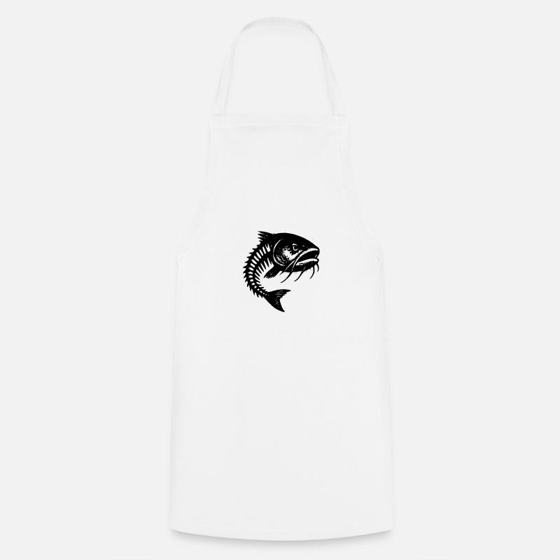 Fish bones with a bad mood - Cooking Apron - white