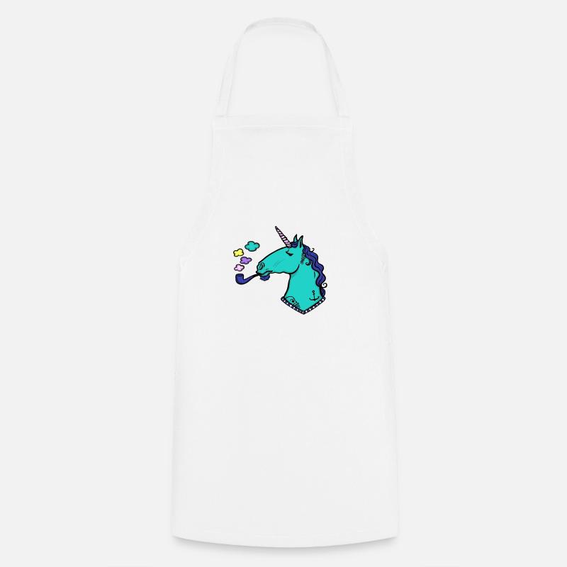 Unicorno con tatuaggi e la barba - Grembiule da cucina - bianco