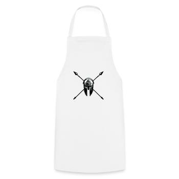 spartan-helmet-spears - Cooking Apron - white - Front - AI Model Male 185 dark (185cm)