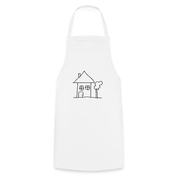 house - Cooking Apron - white - Front - AI Model Male 185 dark (185cm)