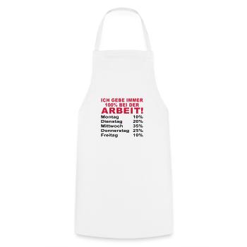 je donne toujours à 100% au travail - Tablier de cuisine - blanc - Devant - AI Model Male 185 dark (185cm)