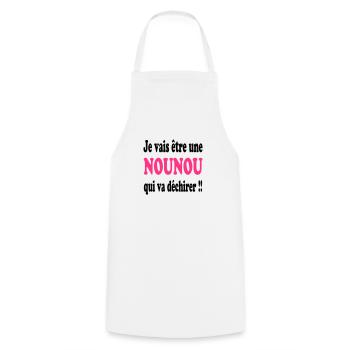 Je vais être une nounou qui va déchirer !!! - Cooking Apron - white - Front - AI Model Male 185 dark (185cm)