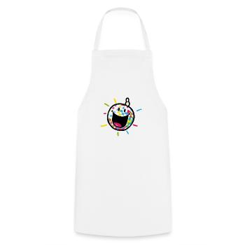 Smiley New Year Disco - Tablier de cuisine - blanc - Devant - AI Model Male 185 dark (185cm)