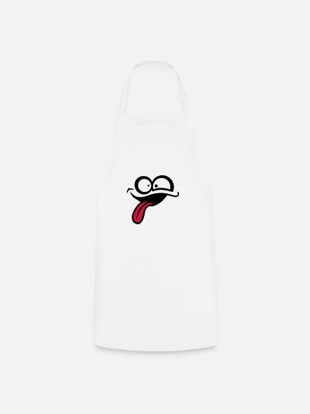 Visage comique fou - Tablier de cuisine - blanc