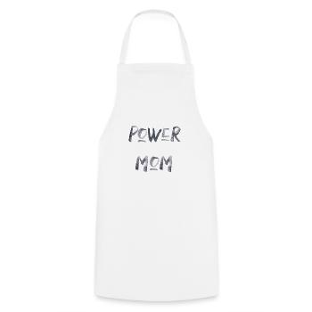 power maman maman maman maman enfants parents police - Tablier de cuisine - blanc - Devant - AI Model Male 185 dark (185cm)
