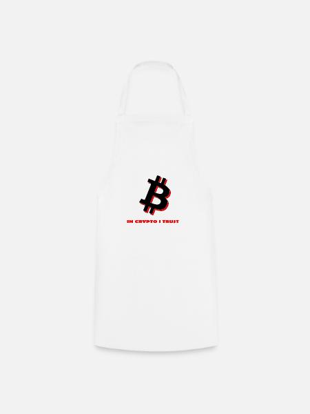 Crypto Bitcoin Trading - Kochschürze - Weiß
