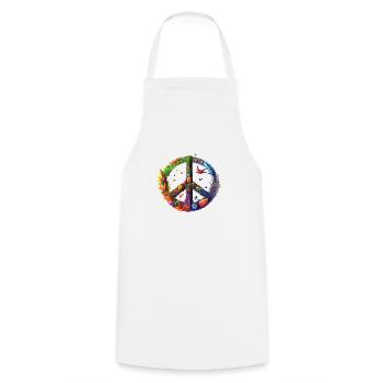 Peace Bird - Kochschürze - Weiß - Vorne - AI Model Male 185 dark (185cm)