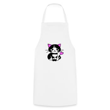 Cute cat in the comic strip - Cooking Apron - white - Front - AI Model Male 185 dark (185cm)