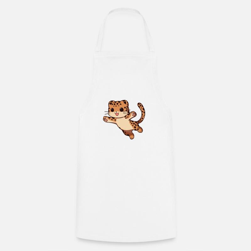 Flying Leopard - Cooking Apron - white