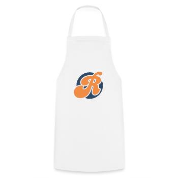 Lettre r orange sport - Tablier de cuisine - blanc - Devant - AI Model Male 185 dark (185cm)