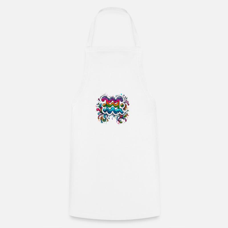 couleur Zodiaque : Verseau - Tablier de cuisine - blanc