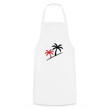 Palmier symbole plage - Tablier de cuisine - blanc - Devant - AI Model Male 185 dark (185cm)