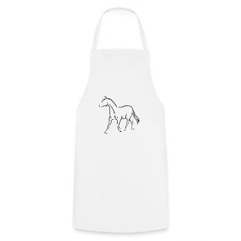 Horse - Cooking Apron - white - Front - AI Model Male 185 dark (185cm)
