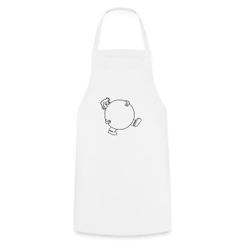 ball ball carry big heavy man figu - Cooking Apron - white - Front - AI Model Male 185 dark (185cm)