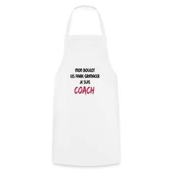 Mon boulot coach 1 - Cooking Apron - white - Front - AI Model Male 185 dark (185cm)