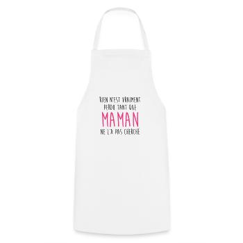 Mum / Mom / Baby / Mummy / Mother's day / Birth - Cooking Apron - white - Front - AI Model Male 185 dark (185cm)