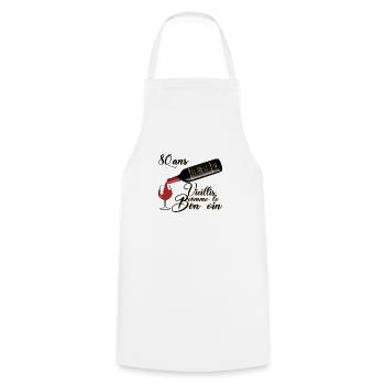 80 ans anniversaire vieillis bon vin humour alcool - Tablier de cuisine - blanc - Devant - AI Model Male 185 dark (185cm)